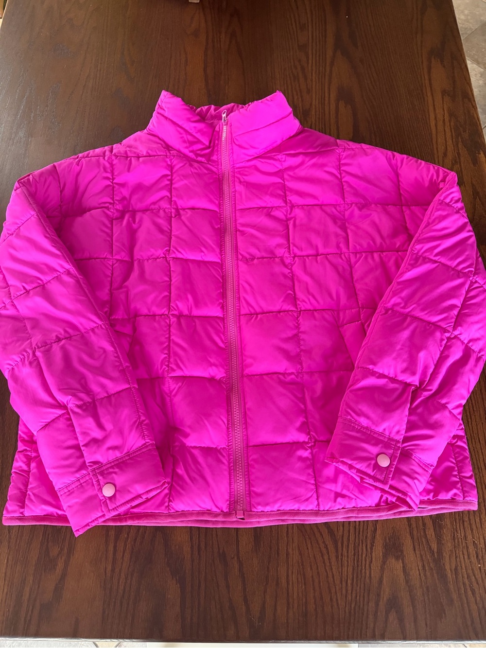 NWOT! Pink Quilted Puffer Jacket size Large